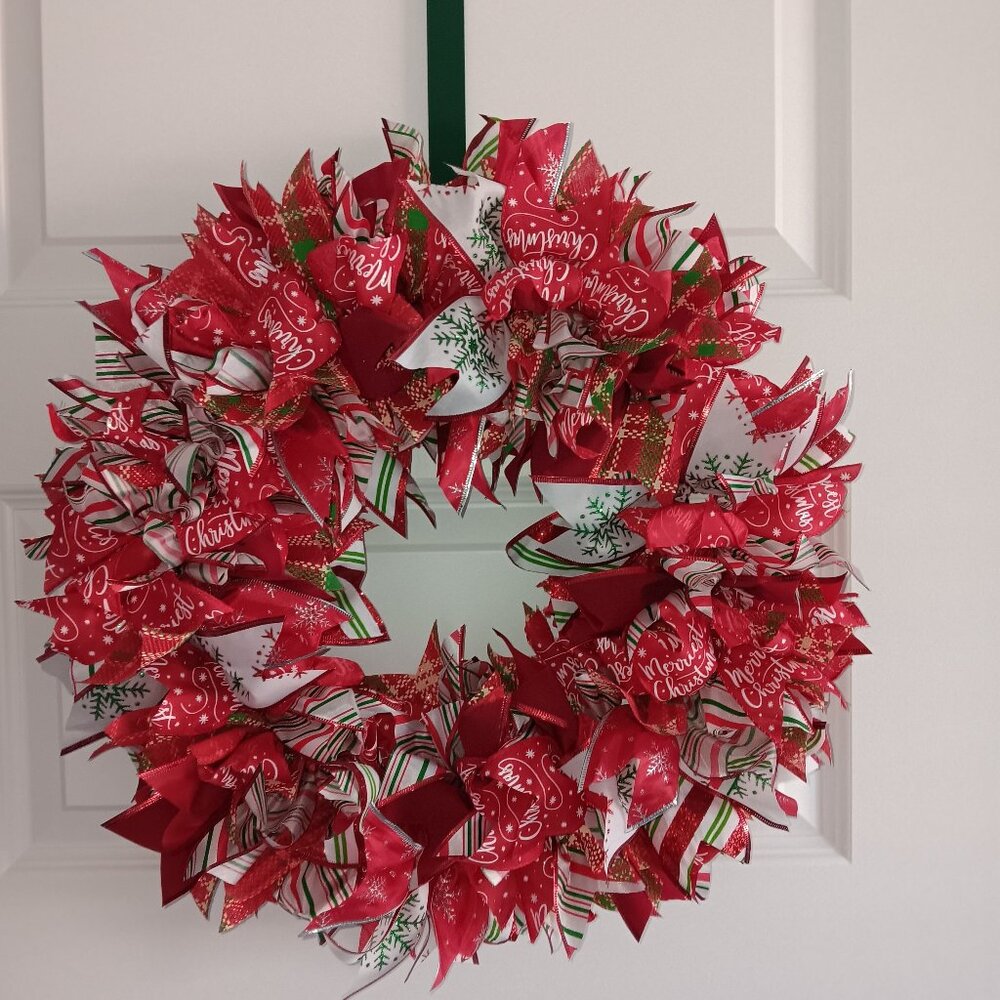New Christmas Wreath Merriest Christmas Ribbon Wreath